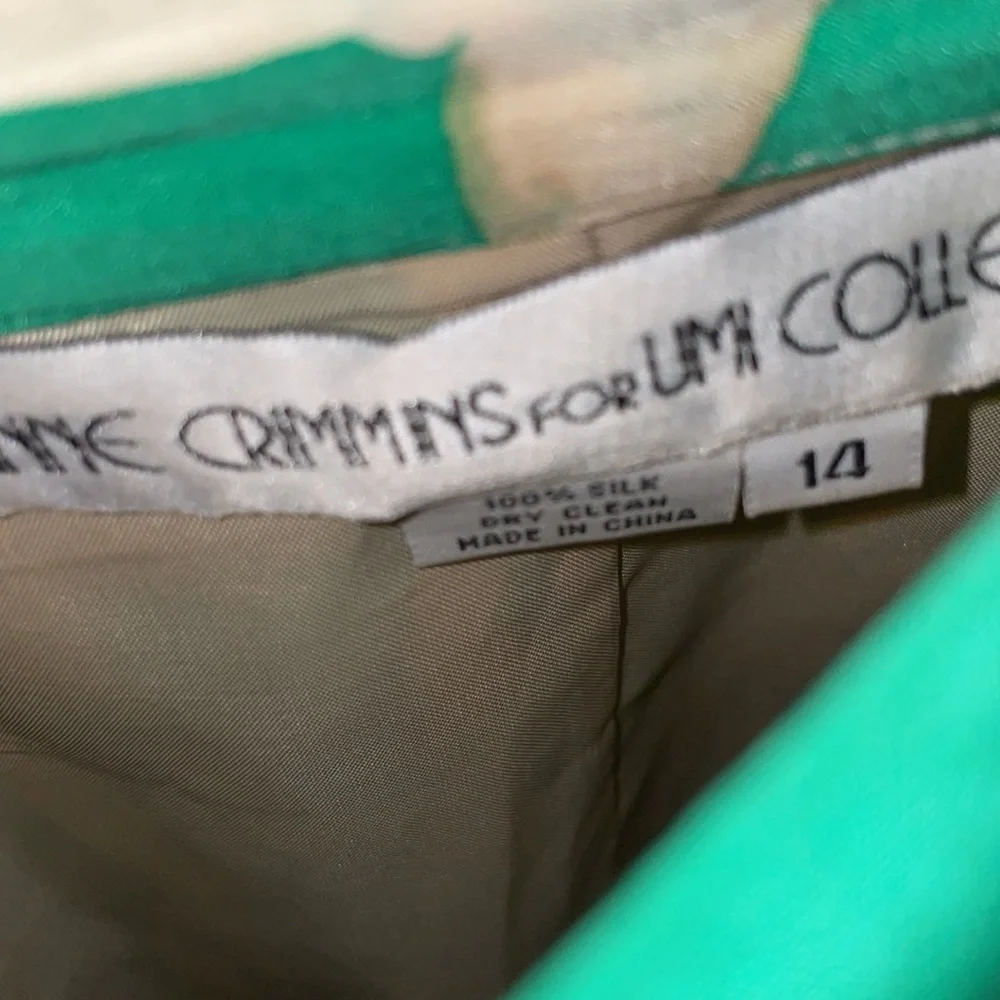 Anne crimmins for umi collection bamboo green flow top skirt two piece set SILK